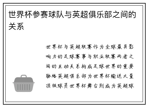 世界杯参赛球队与英超俱乐部之间的关系